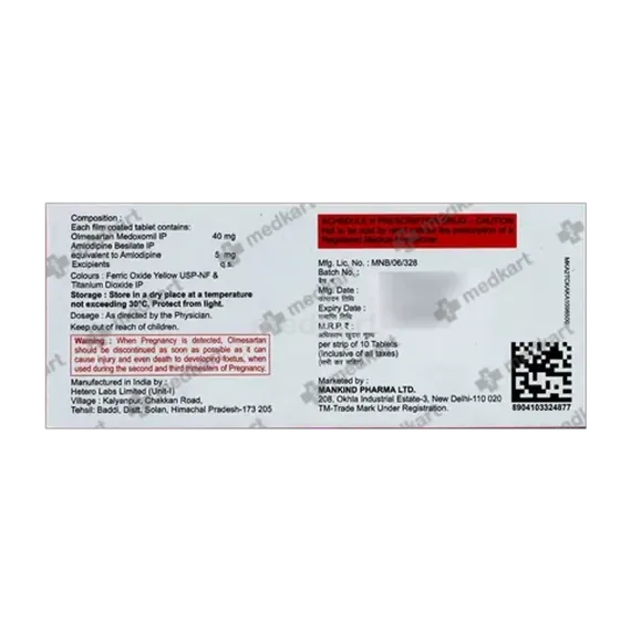 olmetime am 40mg tablet 10's